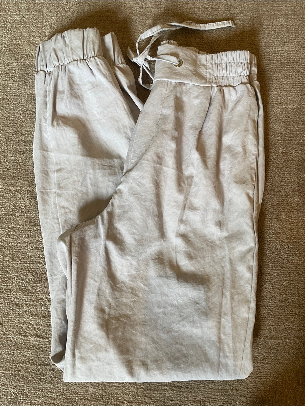 Women's Light Taupe Drawstring Joggers